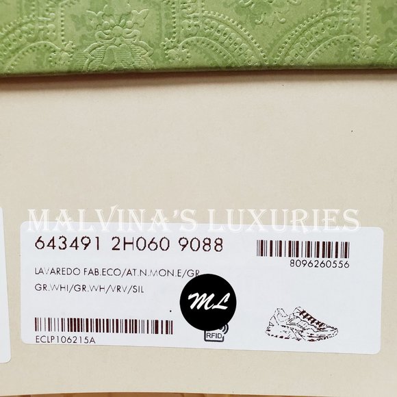 GUCCI SNEAKERS RHYTON WHITE LEATHER FABRIC with WEB CHUNKY SHOES sz 9 9.5 - Picture 14 of 15